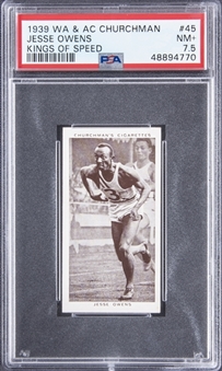 1939 Churchman "Kings of Speed" #45 Jesse Owens - PSA NM+ 7.5